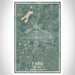 Paris Texas Map Print Portrait Orientation in Afternoon Style With Shaded Background