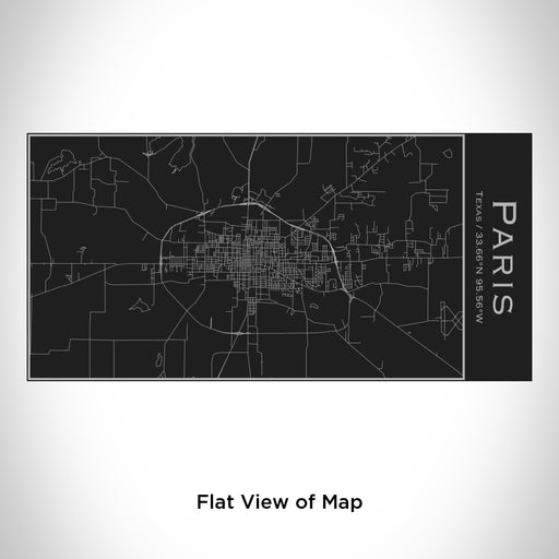 Rendered View of Paris Texas Map Engraving on 17oz Stainless Steel Insulated Cola Bottle in Black
