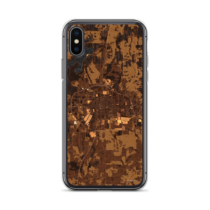 Custom iPhone X/XS Paris Texas Map Phone Case in Ember