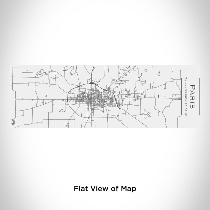 Rendered View of Paris Texas Map Engraving on 10oz Stainless Steel Insulated Cup with Sliding Lid in White