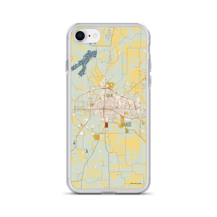 Custom iPhone SE Paris Texas Map Phone Case in Woodblock