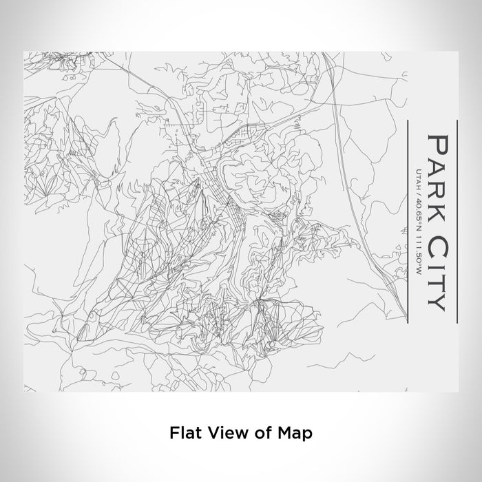 Rendered View of Park City Utah Map Engraving on 20oz Stainless Steel Insulated Bottle with Bamboo Top in White