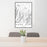 24x36 Park City Utah Map Print Portrait Orientation in Classic Style Behind 2 Chairs Table and Potted Plant