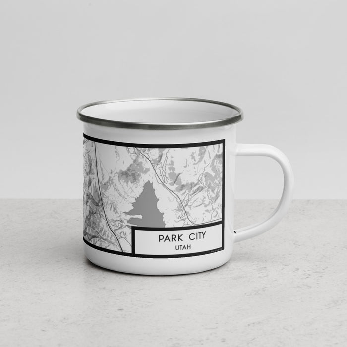Right View Custom Park City Utah Map Enamel Mug in Classic