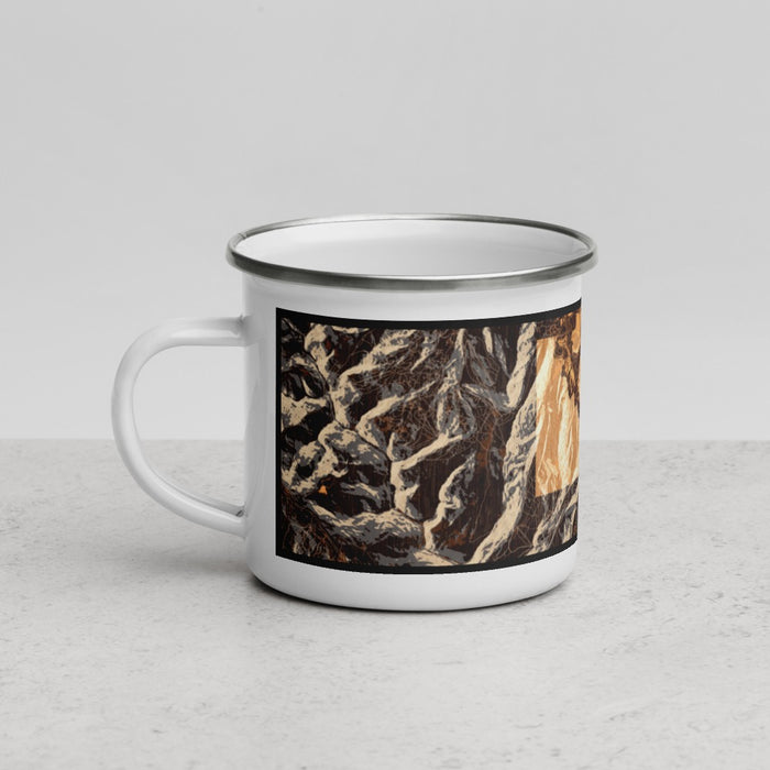 Left View Custom Park City Utah Map Enamel Mug in Ember