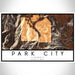 Park City Utah Map Print Landscape Orientation in Ember Style With Shaded Background