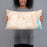 Person holding 20x12 Custom Park City Utah Map Throw Pillow in Watercolor