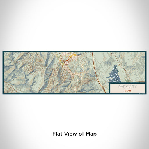 Flat View of Map Custom Park City Utah Map Enamel Mug in Woodblock