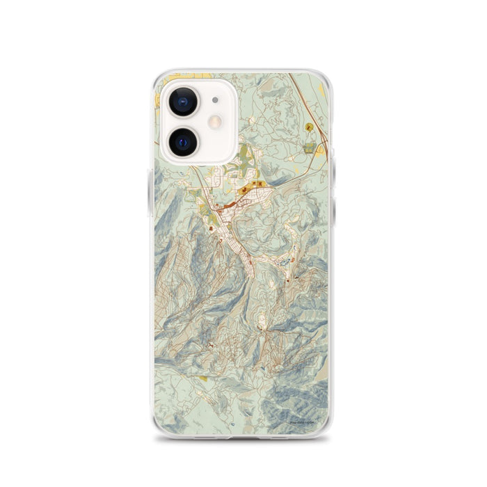 Custom Park City Utah Map iPhone 12 Phone Case in Woodblock