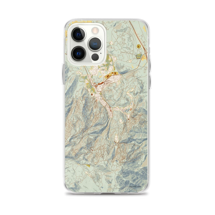 Custom Park City Utah Map iPhone 12 Pro Max Phone Case in Woodblock