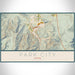 Park City Utah Map Print Landscape Orientation in Woodblock Style With Shaded Background