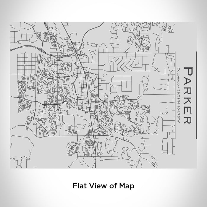 Rendered View of Parker Colorado Map Engraving on 20oz Stainless Steel Insulated Bottle with Bamboo Top