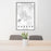 24x36 Parker Colorado Map Print Portrait Orientation in Classic Style Behind 2 Chairs Table and Potted Plant