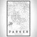 Parker Colorado Map Print Portrait Orientation in Classic Style With Shaded Background
