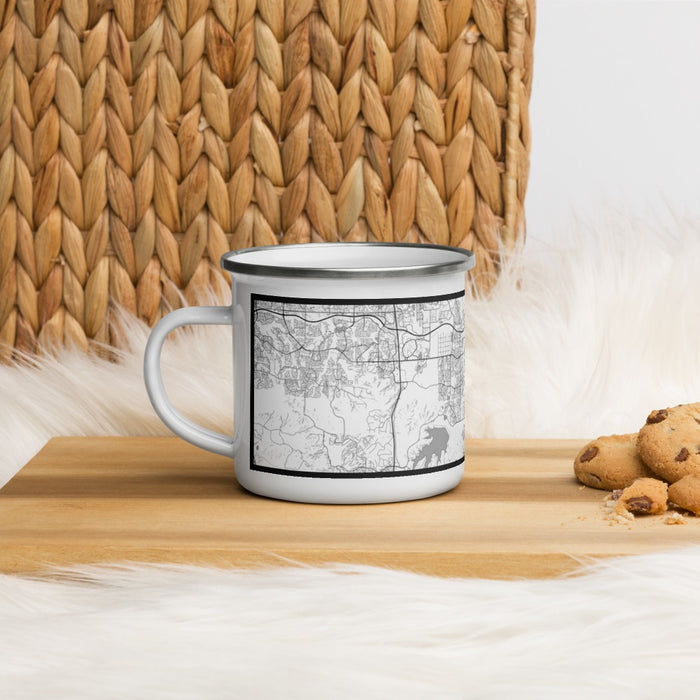 Left View Custom Parker Colorado Map Enamel Mug in Classic on Table Top