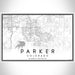 Parker Colorado Map Print Landscape Orientation in Classic Style With Shaded Background