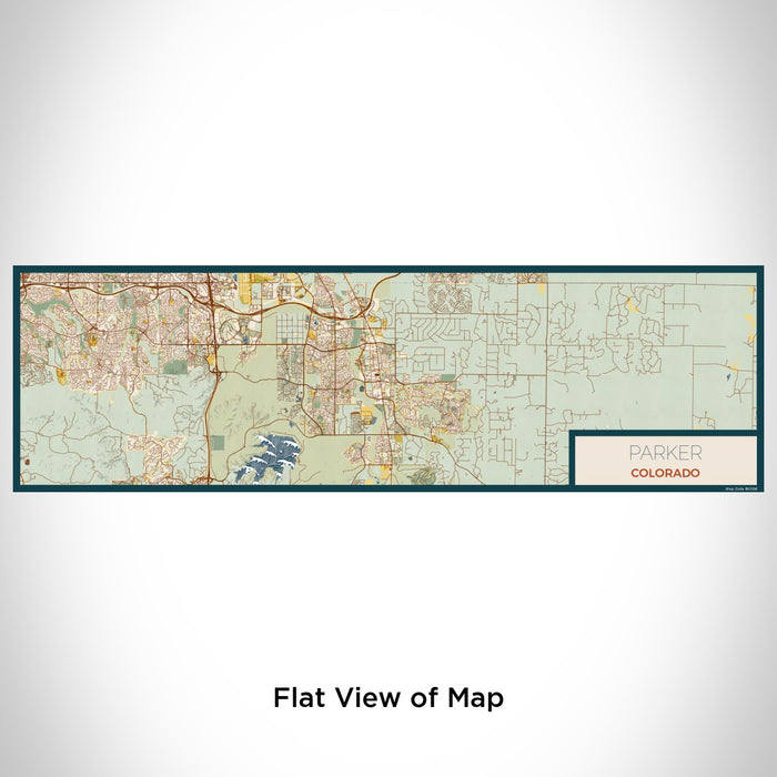 Flat View of Map Custom Parker Colorado Map Enamel Mug in Woodblock