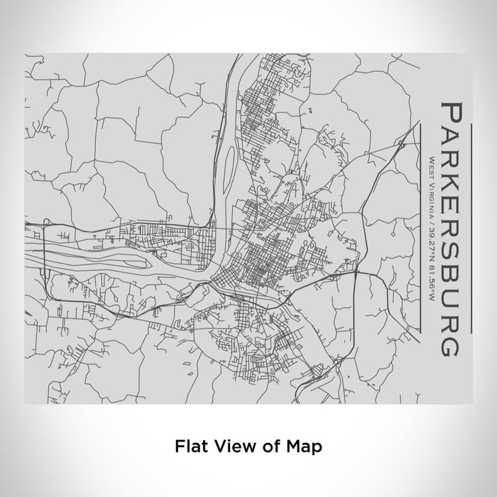 Rendered View of Parkersburg West Virginia Map Engraving on 20oz Stainless Steel Insulated Bottle with Bamboo Top