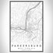 Parkersburg West Virginia Map Print Portrait Orientation in Classic Style With Shaded Background