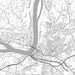 Parkersburg West Virginia Map Print in Classic Style Zoomed In Close Up Showing Details