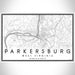 Parkersburg West Virginia Map Print Landscape Orientation in Classic Style With Shaded Background