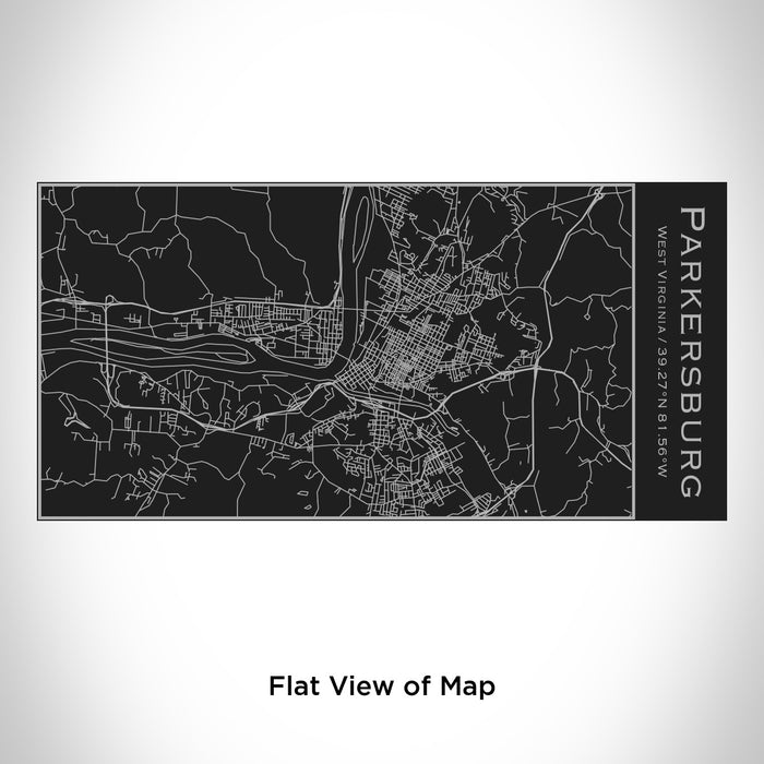 Rendered View of Parkersburg West Virginia Map Engraving on 17oz Stainless Steel Insulated Cola Bottle in Black