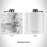 Rendered View of Parkersburg West Virginia Map Engraving on 6oz Stainless Steel Flask in White