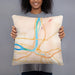 Person holding 18x18 Custom Parkersburg West Virginia Map Throw Pillow in Watercolor