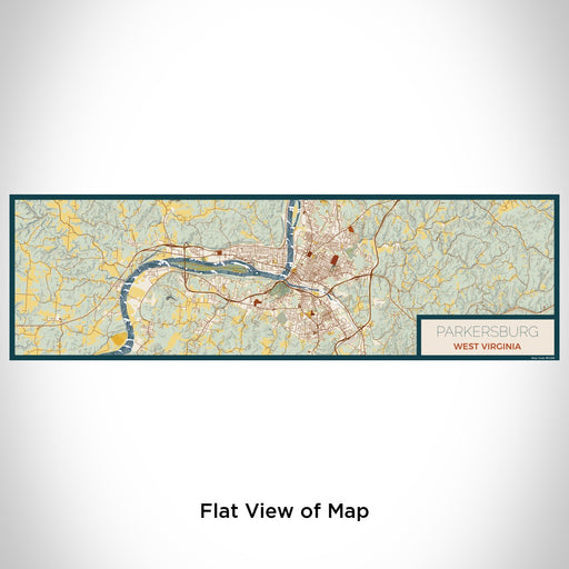 Flat View of Map Custom Parkersburg West Virginia Map Enamel Mug in Woodblock