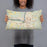 Person holding 20x12 Custom Parkersburg West Virginia Map Throw Pillow in Woodblock