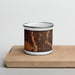 Front View Custom Park Ridge Illinois Map Enamel Mug in Ember on Cutting Board