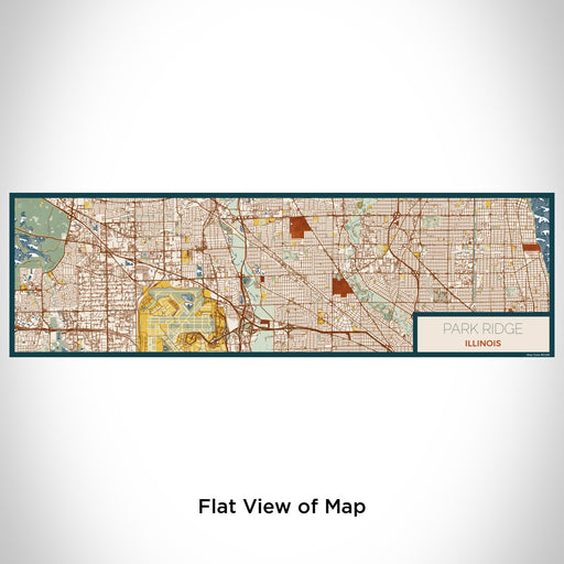 Flat View of Map Custom Park Ridge Illinois Map Enamel Mug in Woodblock