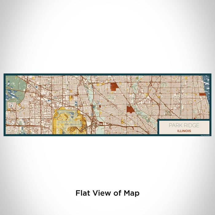 Flat View of Map Custom Park Ridge Illinois Map Enamel Mug in Woodblock
