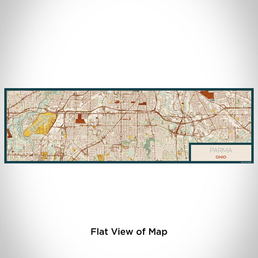 Flat View of Map Custom Parma Ohio Map Enamel Mug in Woodblock