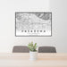 24x36 Pasadena California Map Print Landscape Orientation in Classic Style Behind 2 Chairs Table and Potted Plant