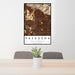 24x36 Pasadena California Map Print Portrait Orientation in Ember Style Behind 2 Chairs Table and Potted Plant