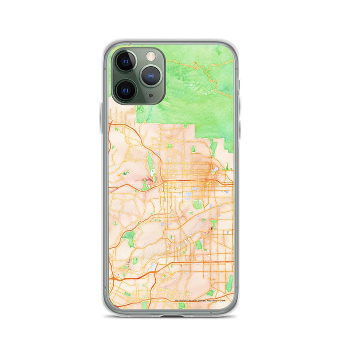 Custom Pasadena California Map Phone Case in Watercolor