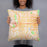 Person holding 18x18 Custom Pasadena California Map Throw Pillow in Watercolor