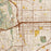 Pasadena California Map Print in Woodblock Style Zoomed In Close Up Showing Details