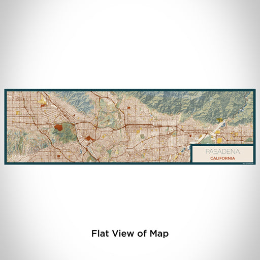 Flat View of Map Custom Pasadena California Map Enamel Mug in Woodblock