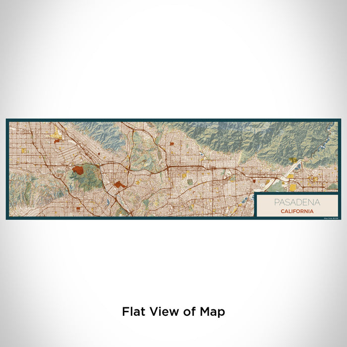 Flat View of Map Custom Pasadena California Map Enamel Mug in Woodblock