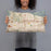 Person holding 20x12 Custom Pasadena California Map Throw Pillow in Woodblock