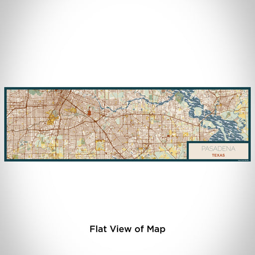 Flat View of Map Custom Pasadena Texas Map Enamel Mug in Woodblock