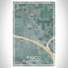 Pasco Washington Map Print Portrait Orientation in Afternoon Style With Shaded Background