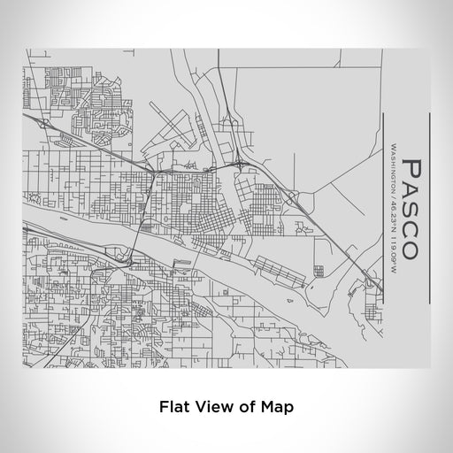 Rendered View of Pasco Washington Map Engraving on 20oz Stainless Steel Insulated Bottle with Bamboo Top