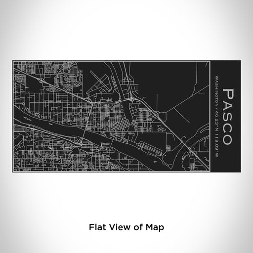 Rendered View of Pasco Washington Map Engraving on 17oz Stainless Steel Insulated Cola Bottle in Black