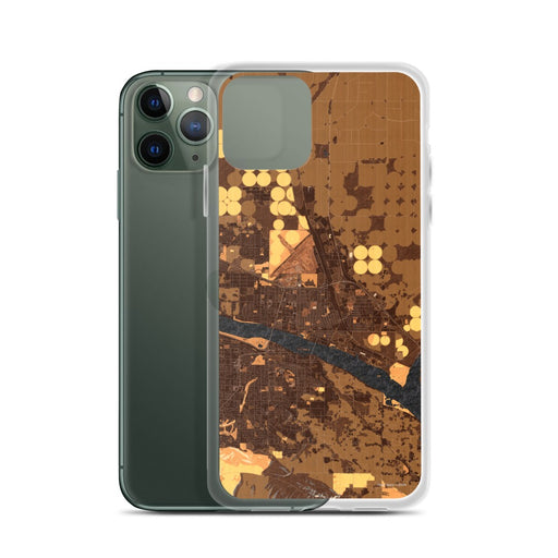 Custom Pasco Washington Map Phone Case in Ember on Table with Laptop and Plant