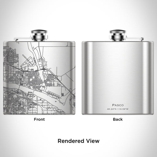 Rendered View of Pasco Washington Map Engraving on undefined