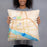 Person holding 18x18 Custom Pasco Washington Map Throw Pillow in Watercolor