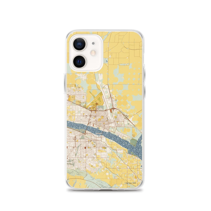 Custom Pasco Washington Map iPhone 12 Phone Case in Woodblock